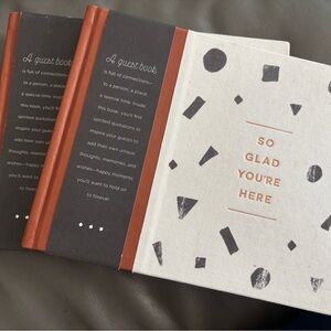 Two Guest Books by Miriam Hathaway: So Glad You’re Here —Orange and Cream Cover